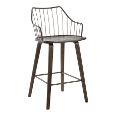 LumiSource Winston Counter Stool Dark WalnutBrown