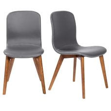 Eurostyle Mai Side Chairs GrayWalnut Set