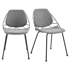 Eurostyle Linnea Side Chairs Light GrayMatte