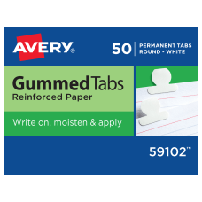 Avery Gummed Index Tabs Round White