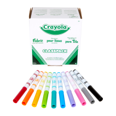 Crayola Fabric Markers Classpack Assorted Colors
