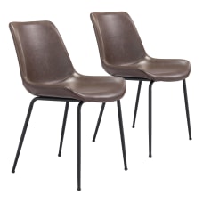 Zuo Modern Byron Dining Chairs BrownBlack