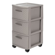 Inval Poly 3 Drawer Rolling Storage