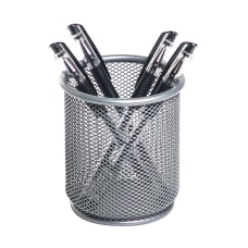Brenton Studio Silver Mesh Pencil Cup