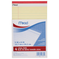 Mead Legal Pads Junior 5 x
