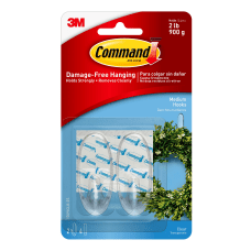 Command Medium Plastic Hooks Clear Pack