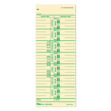 2-Sided Blue Print Bi-Weekly Manila 3-3/8 x 9 TOPS Time Cards 100-Count 1249 
