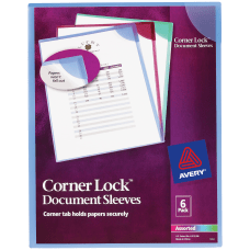 Avery Corner LockR Document Sleeves Assorted