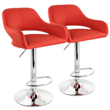 Elama Adjustable Faux Leather Bar Stools