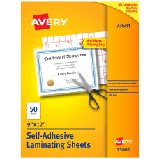 Avery Self Adhesive Laminating Sheets 9