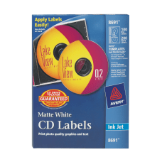 Avery Permanent CD Labels 8691 White
