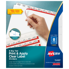 Avery Big Tab Print Apply Clear
