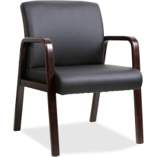 Lorell Wood Bonded Leather Guest Chair