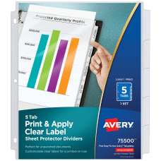 Avery 5 Tab Clear Sheet Protector