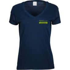 Ladies Cotton Vneck Tshirt Screened
