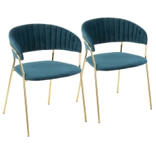 LumiSource Tania Chairs TealGold Set Of