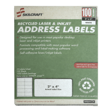 SKILCRAFT Permanent InkjetLaser Address Labels NSN5144903