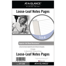AT A GLANCE Day Runner Notes
