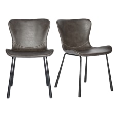 Eurostyle Melody Side Chairs Dark Gray