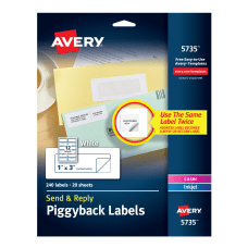 Avery Send Reply Piggyback Labels 5735