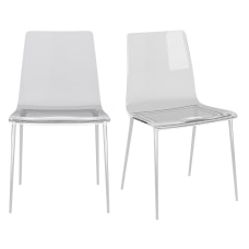 Eurostyle Cilla Side Chairs Clear AcrylicNickel