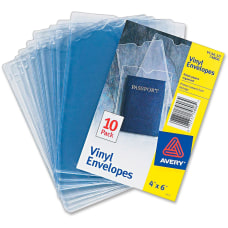 Avery Vinyl Envelopes Clear 4 x
