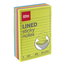 Office Depot Brand Lined Sticky Notes