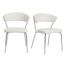 Eurostyle Draco Dining Chairs WhiteChrome Set