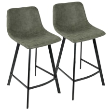 LumiSource Outlaw Counter Stools BlackGreen Set