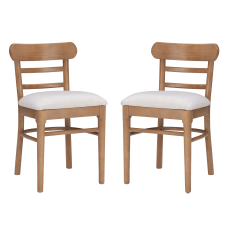 Linon Karcher Side Chairs CreamBrown Set