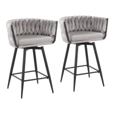 LumiSource Braided Renee Contemporary Counter Stools