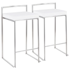 LumiSource Fuji Stacker Counter Stools White