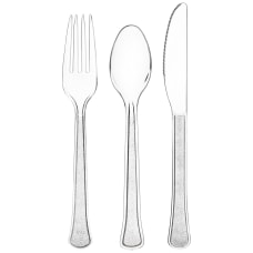 Amscan Boxed Heavyweight Cutlery Assortment Clear