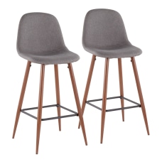 LumiSource Pebble Bar Stools WalnutCharcoal Set