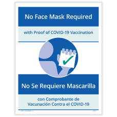 ComplyRight Vaccination Sign No Face Mask