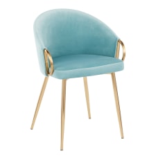 LumiSource Claire AccentDining Chair Light BlueGold