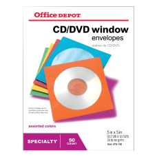 Office Depot Brand Color CDDVD Envelopes