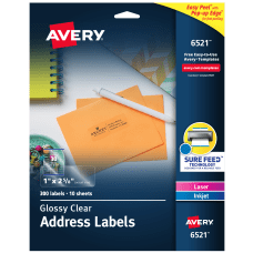 Avery Glossy Permanent Labels 6521 Mailing