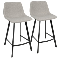 LumiSource Outlaw Counter Stools BlackGray Set