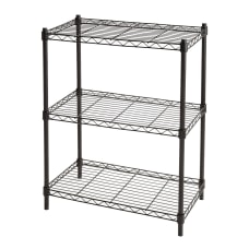 Metal Shelving At Office Depot Officemax, Adjustable 3 Tier Wide Wire Shelving Black Room Essentials