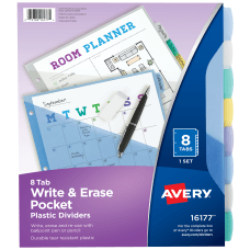 Avery Write Erase Pocket Plastic Dividers