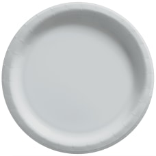 Amscan Round Paper Plates Silver 10