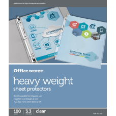 Office Depot Brand Heavyweight Sheet Protectors