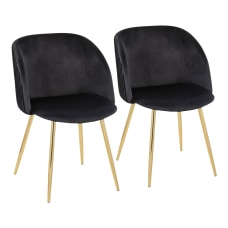LumiSource Fran Contemporary Chairs BlackGold Set