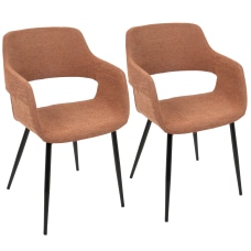 LumiSource Margarite Dining Chairs OrangeBlack Set