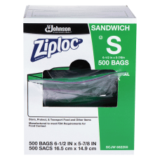 Ziploc Resealable Sandwich Bags Clear Box