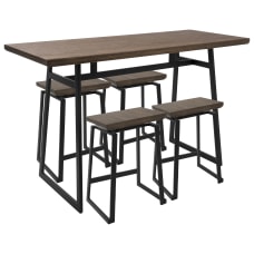 Lumisource Geo Industrial BlackBrown Counter Table