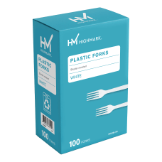 Highmark Medium Length Plastic Cutlery Forks
