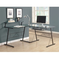 Monarch Specialties L Shaped Glass Computer