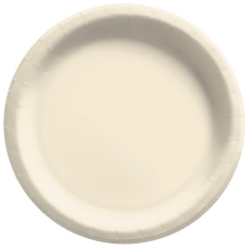 Amscan Round Paper Plates Vanilla Creme